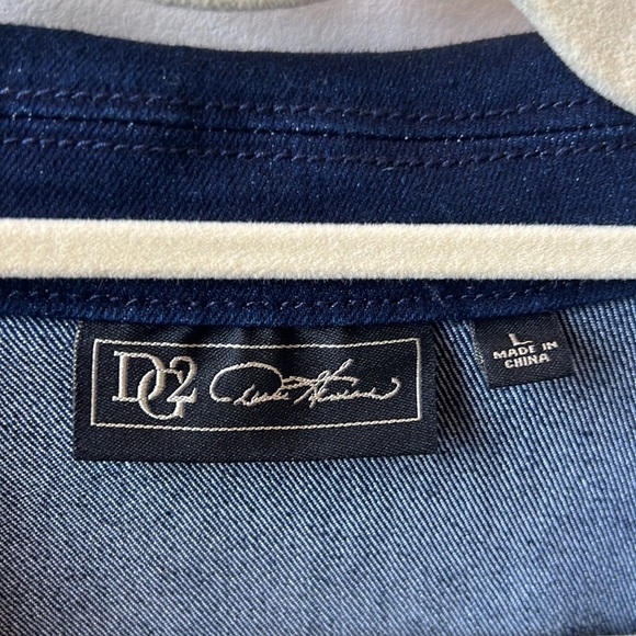 DG2 by Diane Gilman Classic Stretch Signature Denim Jacket Size Large - Picture 3 of 12